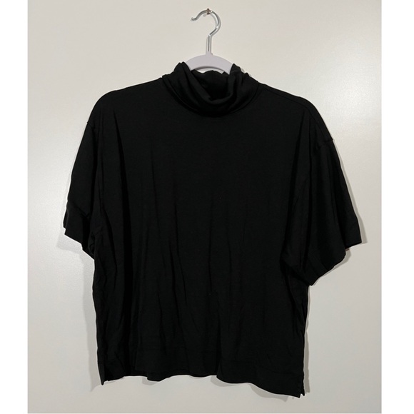 Nation Los Angeles Fable Turtleneck Tee in Black Size Large Short Sleeve - Picture 2 of 10